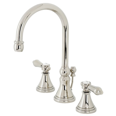 Kingston Brass KS2986BAL Heirloom Widespread Bathroom Faucet W/ Brass Pop-Up, Nickel KS2986BAL